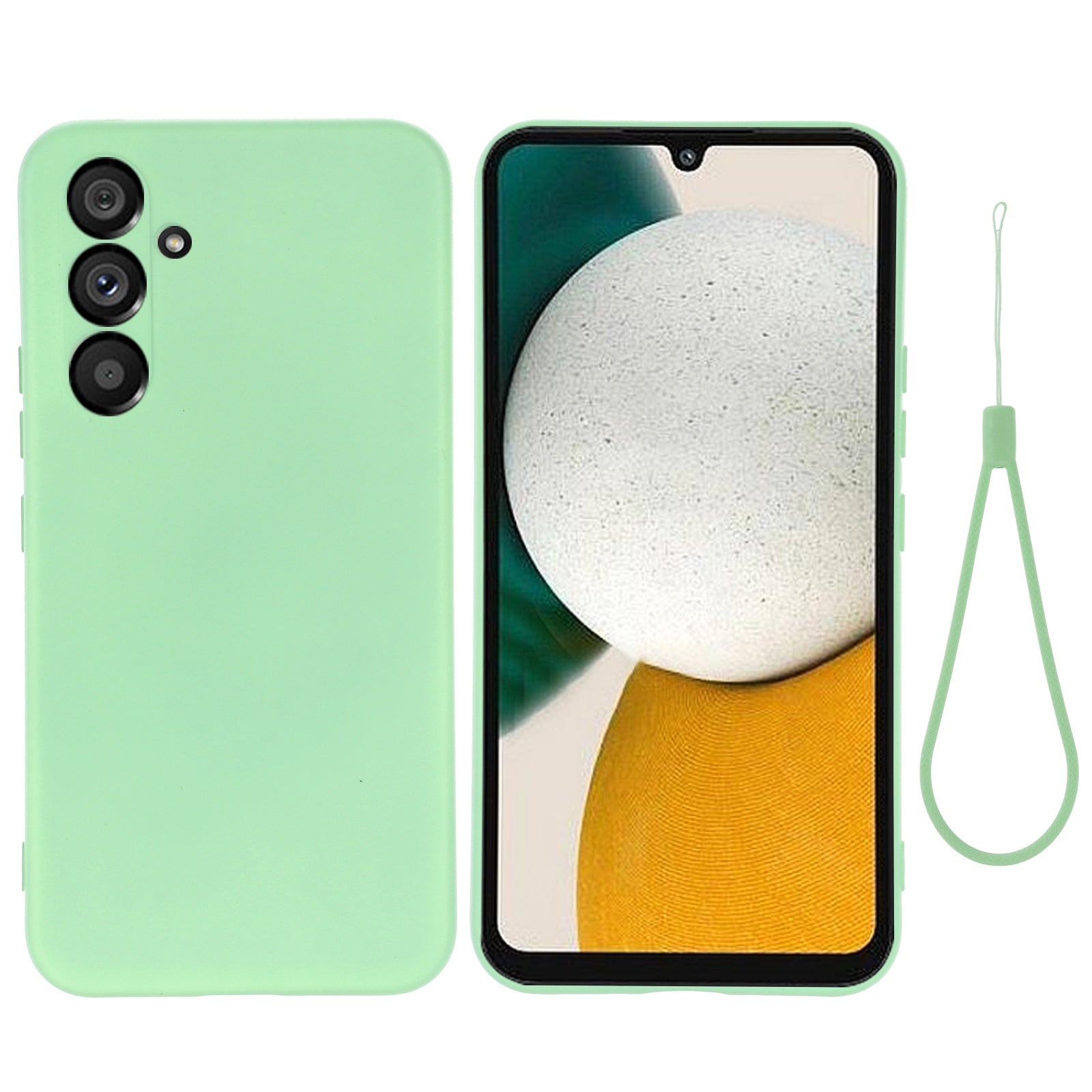 For Samsung Galaxy A34 5G Scratch-resistant Liquid Silicone Case Cell Phone Cover Protector with Strap For Samsung Galaxy A34 5G Scratch-resistant Liquid Silicone Case Cell Phone Cover Protector with Strap